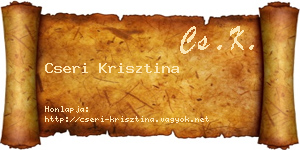 Cseri Krisztina névjegykártya